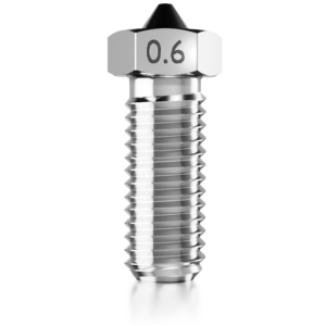 Nozzle passend für E3D Volcano Hotend 0,6mm Edelstahl kompatibel. Kein Original-Zubehör.