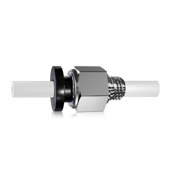 PTFE Verbinder durchgehend für 4mm PTFE mit M6 Gewinde - PC4-M6-400-BK